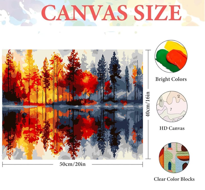igoodom Paint by Numbers Kit for Adults Beginner, Landscape Adult Paint by Number Kits on Canvas, DIY Adults' Paint-by-Number Kits for Gift Home Wall Decor 16x20inch - Image 3