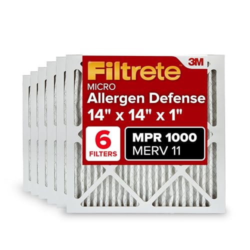 Filtrete 14x14x1 AC Furnace Air Filter, MERV 11, MPR 1000, Micro Allergen Defense, 3-Month Pleated 1-Inch Electrostatic Air Cleaning Filter, 6 Pack (Actual Size 13.81x13.81x0.81 in) - Image 1