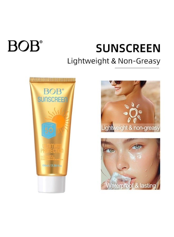 بي أو بي واقي شمس بوب ميني جولد بتركيز SPF50 PA+++ | منعش، غير دهني، مقاوم للماء، يدوم طويلاً، مناسب للوجه والجسم - Image 1