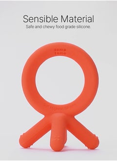 comotomo Natural Feel Baby Bottle 250 ML With Silicone Baby Teether, 3 Months +  - Image 2