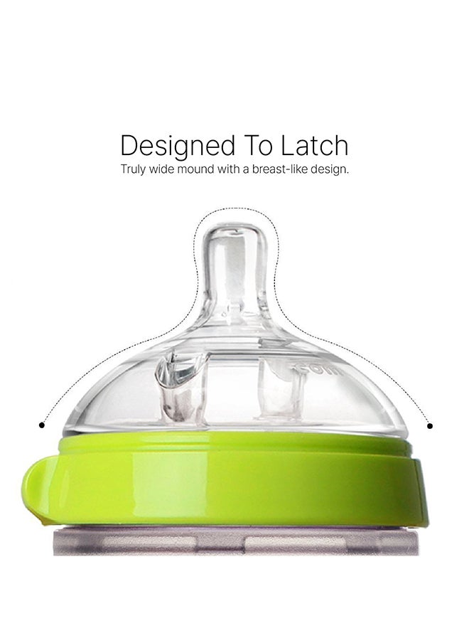 comotomo - Natural Feel Baby Bottle 250 ML With Silicone Baby Teether, 3 Months + - Image 1