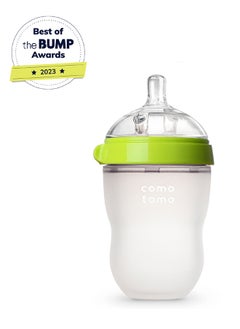 comotomo Natural Feel Baby Bottle 250 ML With Silicone Baby Teether, 3 Months +  - Image 4