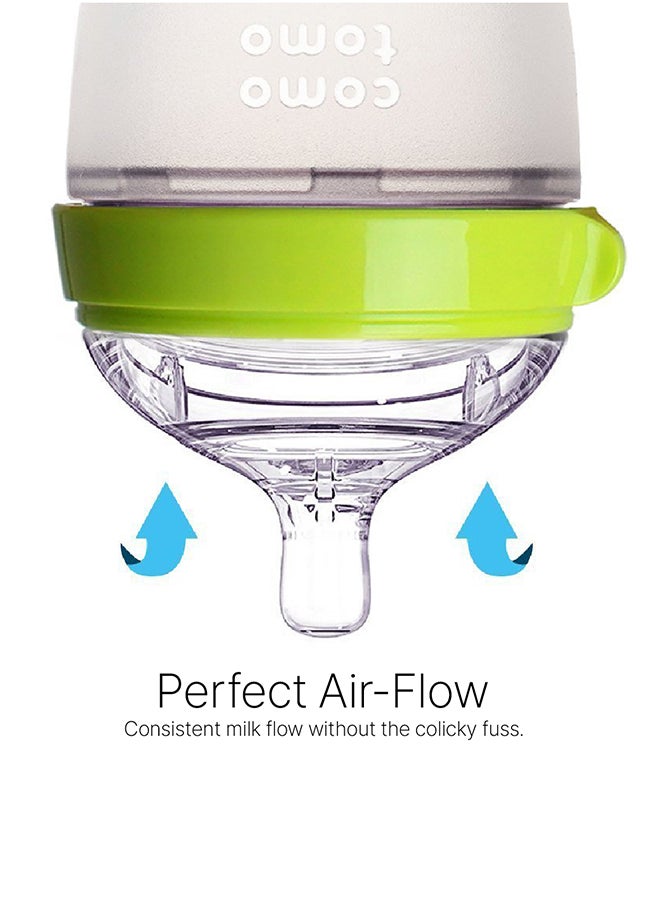 comotomo - Natural Feel Baby Bottle 250 ML With Silicone Baby Teether, 3 Months + - Image 1
