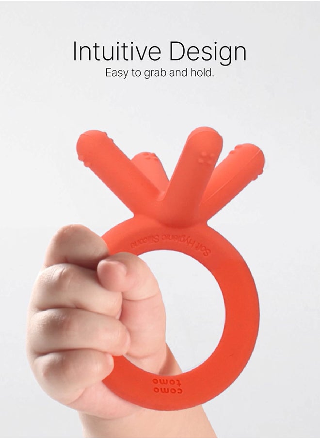 comotomo - Natural Feel Baby Bottle 250 ML With Silicone Baby Teether, 3 Months + - Image 1