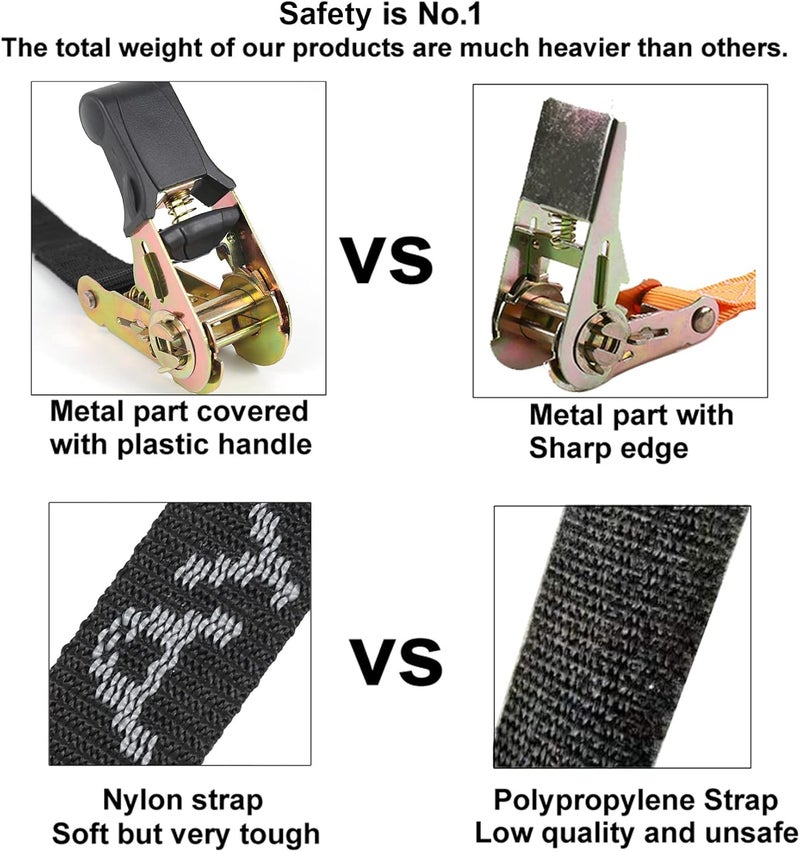 Ayaport Endless Ratchet Strap 2500LBS Break Strength - 10'x1' Ratcheting Tie Down Straps (No Hook) - Image 4