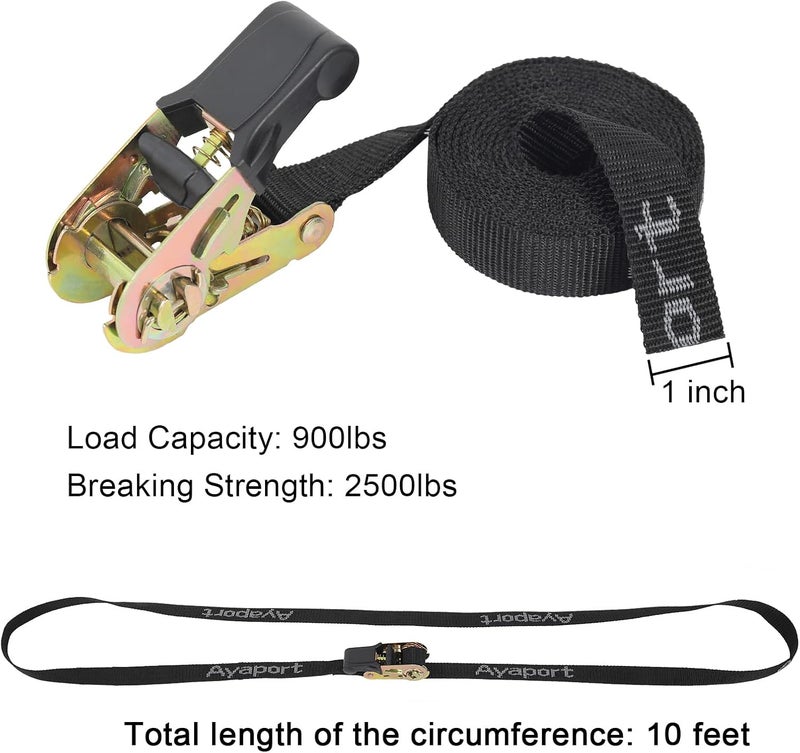 Ayaport Endless Ratchet Strap 2500LBS Break Strength - 10'x1' Ratcheting Tie Down Straps (No Hook) - Image 3