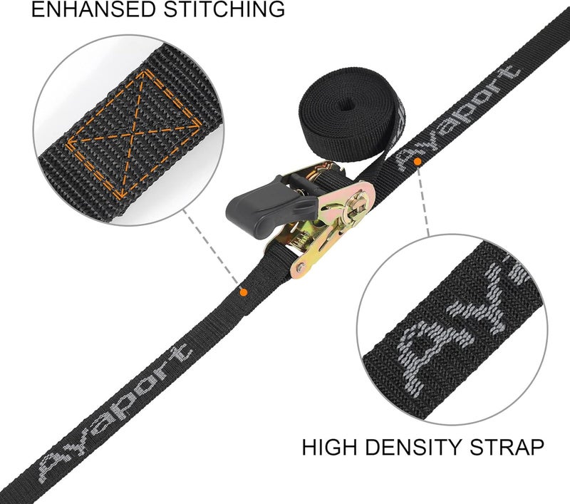 Ayaport Endless Ratchet Strap 2500LBS Break Strength - 10'x1' Ratcheting Tie Down Straps (No Hook) - Image 2