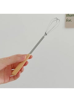 Generic Mini Whisk Stainless Steel Wire Small Whisk Egg Whisk Cooking Frother Egg Beater Tiny Whisk with Wood Handle 20cm for Whisking, Beating, Blending Ingredients, Mixing Sauces Pack of 2  - Image 5