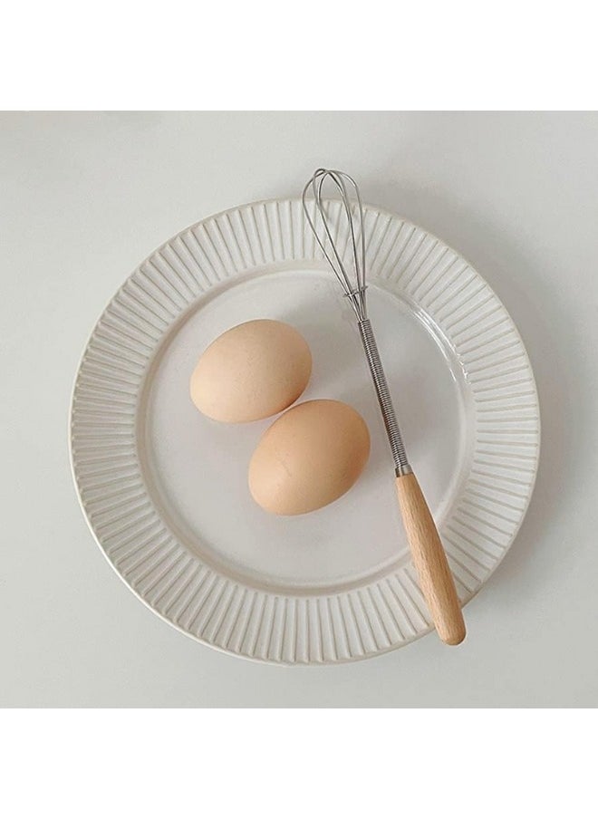 Generic - Mini Whisk Stainless Steel Wire Small Whisk Egg Whisk Cooking Frother Egg Beater Tiny Whisk with Wood Handle 20cm for Whisking, Beating, Blending Ingredients, Mixing Sauces Pack of 2 - Image 1