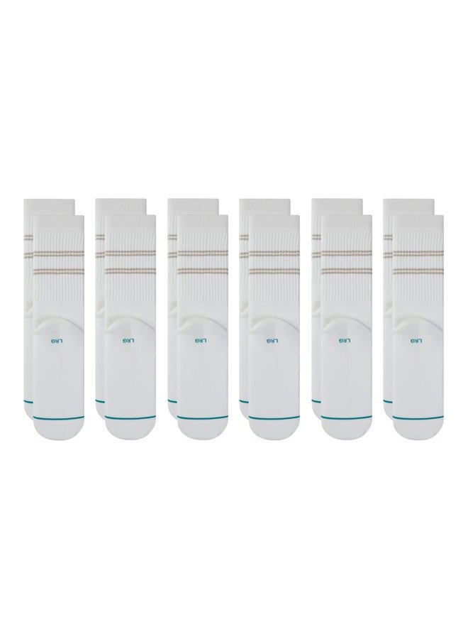 Stance Vital Crew Sock 6-Pack for Men and Women, White, L - Image 2