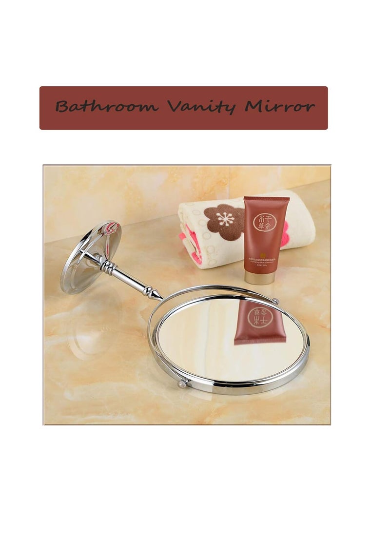 SIBY Siby Makeup Mirror For Women 360 Rotating Double Sided Tabletop Cosmetic Mirror With 1X 5X Magnification Bathroom Shaving Mirror With Stand Glass Oval  - Image 2