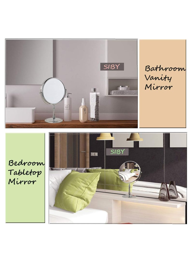 SIBY Siby Makeup Mirror For Women 360 Rotating Double Sided Tabletop Cosmetic Mirror With 1X 5X Magnification Bathroom Shaving Mirror With Stand Glass Oval  - Image 4