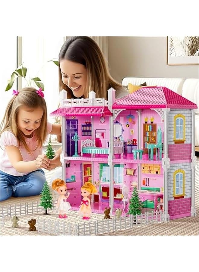 ألعاب فيلا للبنات للأطفال من 2 إلى 7 سنوات - دمى للبنات، ألعاب DIY للبنات، ألعاب داخلية للبنات، ألعاب التظاهر مع ملحقات وأثاث، ألعاب للبنات، ألعاب خارجية للأطفال - Image 2