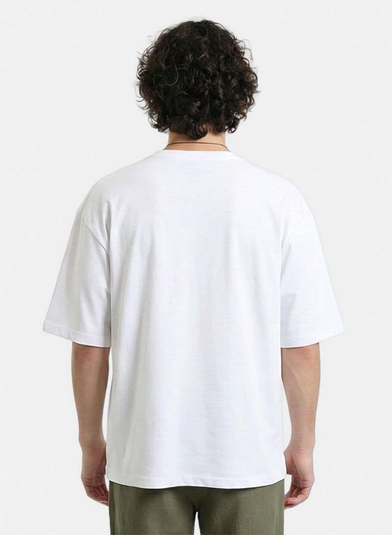 RAVIN Men Relaxed Fit Solid Summer Basic Tee White - Image 2