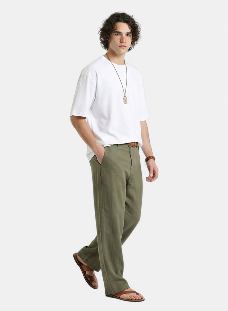 RAVIN Men Relaxed Fit Solid Summer Basic Tee White - Image 3