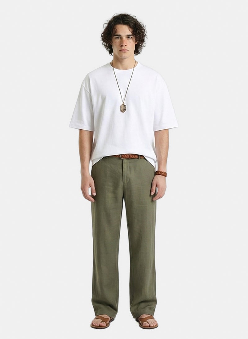 RAVIN Men Relaxed Fit Solid Summer Basic Tee White - Image 4