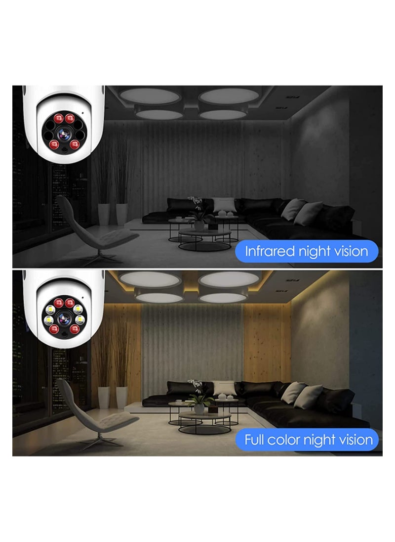 ELTRAZONE - Pan Tilt Security Light Camera V380 130W dpi Smart Wireless WIFI Full Color Bulb Camera 2.4Ghz 360 Degree E27 Panoramic IP Camer - Image 1