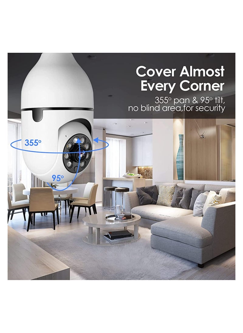 ELTRAZONE - Pan Tilt Security Light Camera V380 130W dpi Smart Wireless WIFI Full Color Bulb Camera 2.4Ghz 360 Degree E27 Panoramic IP Camer - Image 1