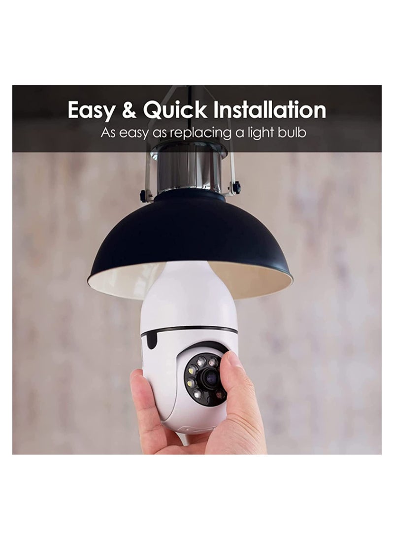 ELTRAZONE - Pan Tilt Security Light Camera V380 130W dpi Smart Wireless WIFI Full Color Bulb Camera 2.4Ghz 360 Degree E27 Panoramic IP Camer - Image 1