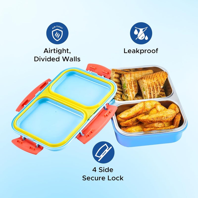 Rabitat Yumzee Stainless Steel Bento Lunch Box 750ml- 2 Years Brand Warranty | Tiffin Box for Kids | Lunch Box for Kids | Steel Tiffin Box for School | Shyguy - Image 5