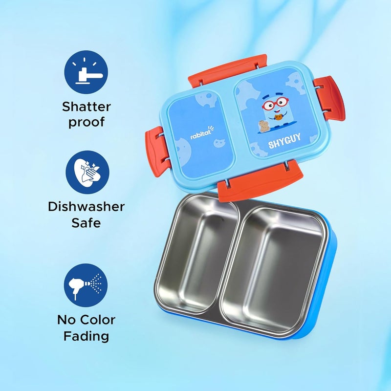 Rabitat Yumzee Stainless Steel Bento Lunch Box 750ml- 2 Years Brand Warranty | Tiffin Box for Kids | Lunch Box for Kids | Steel Tiffin Box for School | Shyguy - Image 4