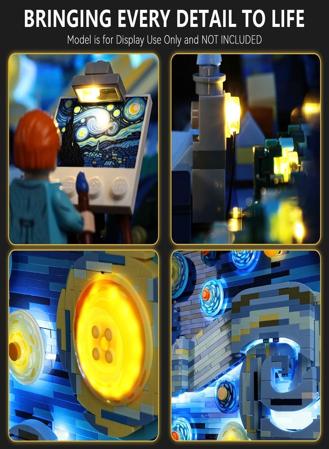 طقم إضاءة BrickSoul متوافق مع مجموعة بناء Lego The Starry Night 21333، ملحقات إضاءة بتصميم مُحسّن لمجموعة شاحنة فينسنت، هدية لمحبي Lego، لا يشمل نموذج 21333 - Image 4