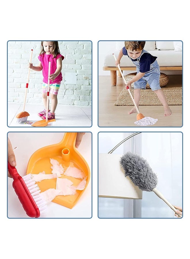 Kids Cleaning Toys Set, Cleaning Pretend Play Set, 8Pcs Household Gift Educational Toys Broom, Mop, Brush, Dustpan, For Children Aged 2-7 Years Old  - Image 3