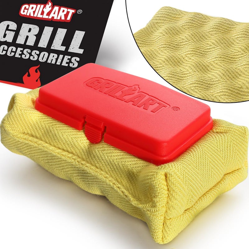 GRILLART Grill Brush Bristle Free Replaceable BBQ Cleaning Pad No Handle Safe Replacement Cleaning PadHead for Cast IronStainless Steel Grates Red - Image 2