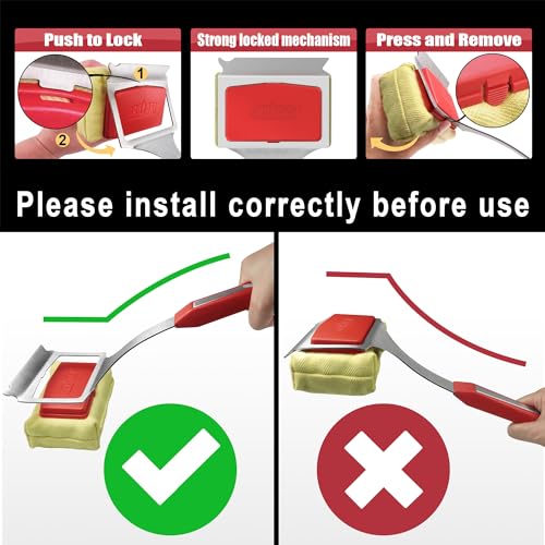 GRILLART Grill Brush Bristle Free Replaceable BBQ Cleaning Pad No Handle Safe Replacement Cleaning PadHead for Cast IronStainless Steel Grates Red - Image 3