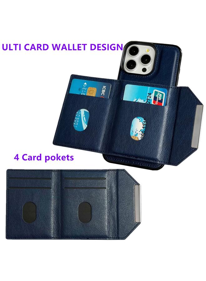 Zaboon Case For iPhone 13 Pro Max Solid Color Metal Buckle Card Slots Bag Phone Case - Image 4