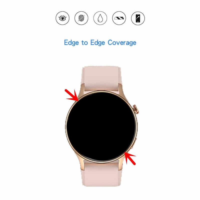 MIHENCE Screen Protector for AR-01 / GTX18 Smart Watch, TPU HD Protective Film Compatible for Fitpolo 1.3" Smartwatch/Compatible for aeac 1.32'' Smart Watch (6 PCS) - Image 3