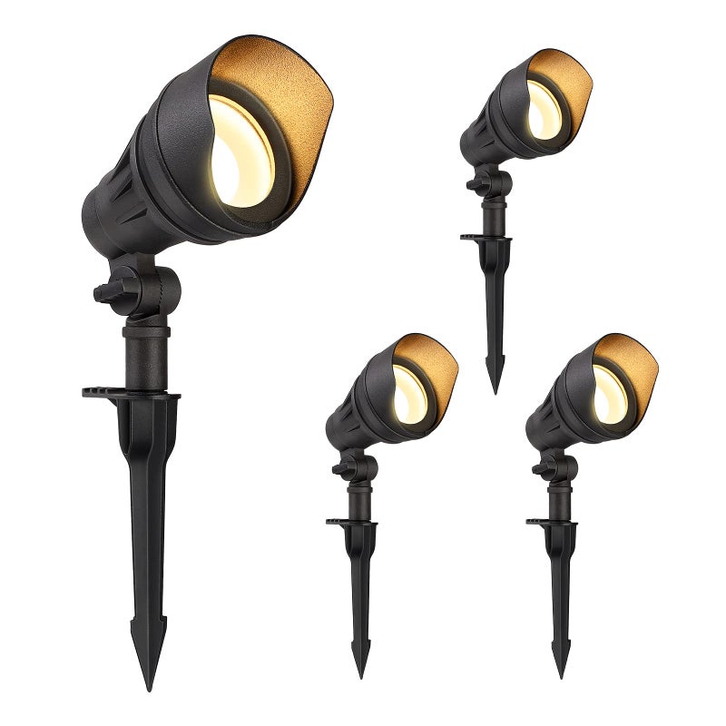 DEWENWILS LED Low Voltage Landscape Lights, 14W 540LM 3000K 12V Aluminum Outdoor Spotlight, IP65 Waterproof Landscape Lighting for Yard, Garden, House, Tree, Lawn, 4 Pack - Image 1