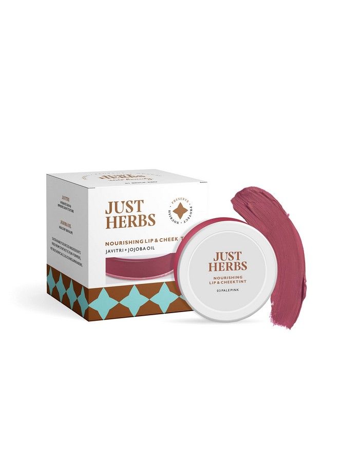 Just Herbs تنت شفاه وخدود طبيعي بالأيورفيدا للنساء خالي من المواد الكيميائية SLS والبارابين 03 وردي باهت (غير لامع كريمي) - Image 5