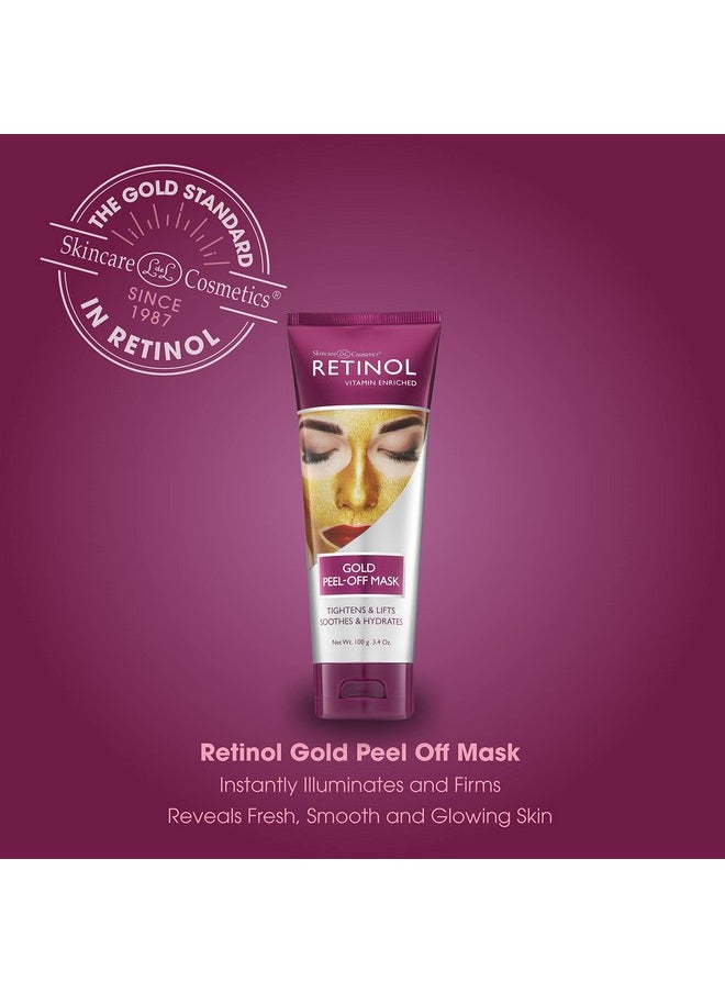 RETINOL Gold Peeloff Mask Tightens Lifts Soothes & Hydrates Skin For Luminous Finish Real Gold Helps Firm & Brighten While Flower Extracts Nourish & Restore Youthful Texture  - Image 3