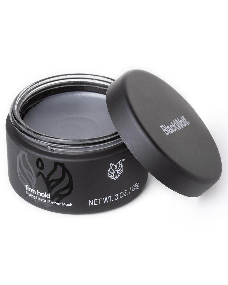 Black Wolf Hair Styling Paste for Men, Firm Hold â€“ Matte Finish, Water Based Hair Styling Product for All Hair Styles & Types - Barber Grade Non-Greasy & Long-Lasting Wax - Add Texture & Volume 3 oz - Image 1