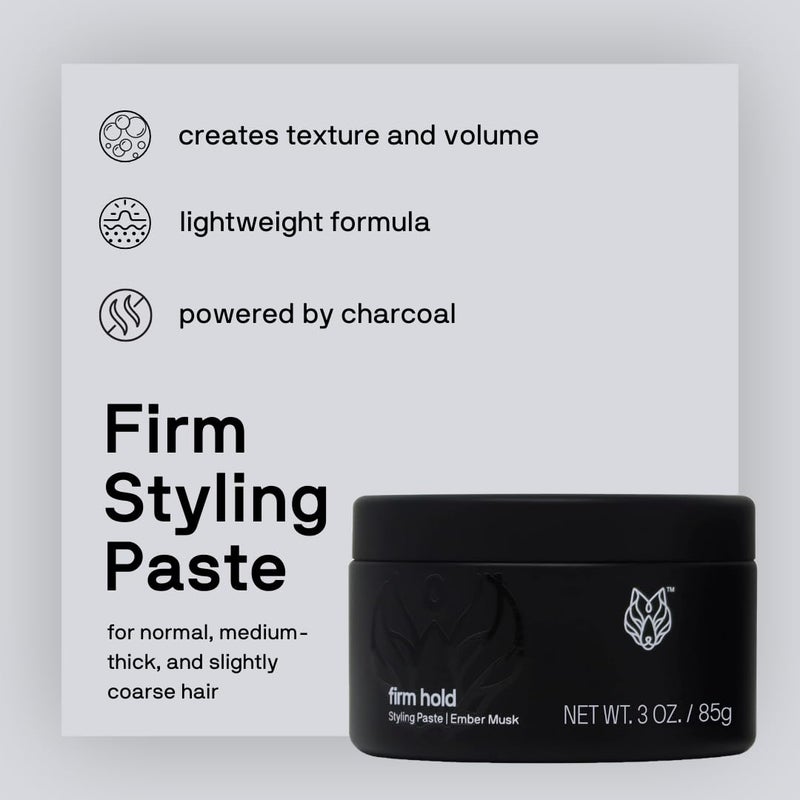 Black Wolf Hair Styling Paste for Men, Firm Hold â€“ Matte Finish, Water Based Hair Styling Product for All Hair Styles & Types - Barber Grade Non-Greasy & Long-Lasting Wax - Add Texture & Volume 3 oz - Image 2