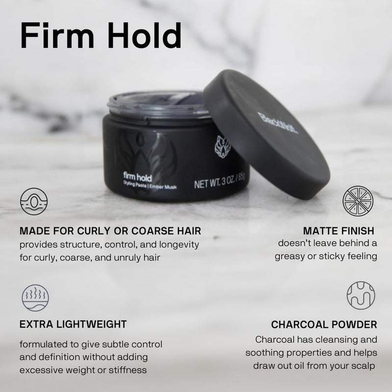 Black Wolf Hair Styling Paste for Men, Firm Hold â€“ Matte Finish, Water Based Hair Styling Product for All Hair Styles & Types - Barber Grade Non-Greasy & Long-Lasting Wax - Add Texture & Volume 3 oz - Image 3