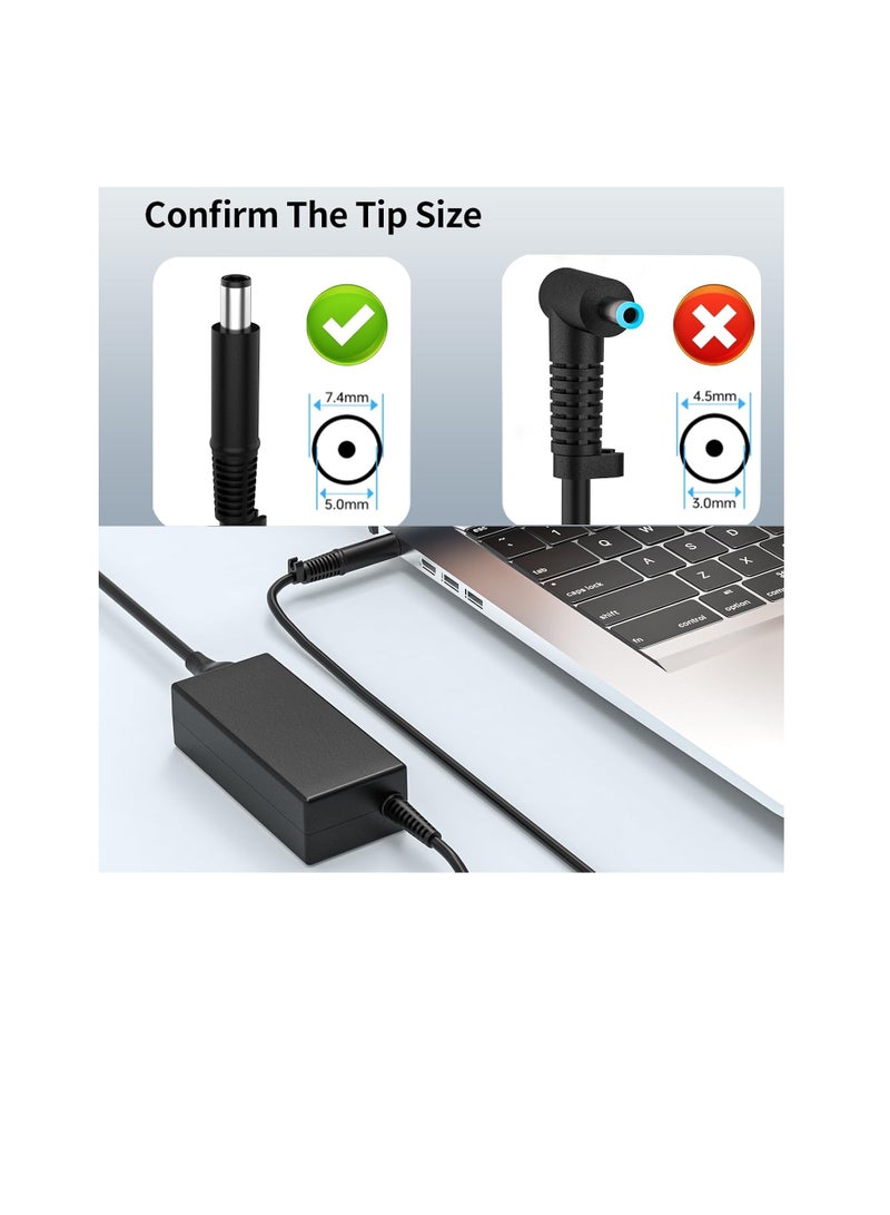 90W 19V 4.74A AC Charger for HP 22-C0063w 22-C0073w 22-DF0003w 22-DF0013W 23-Q026 23-R110 24-B010 24-E001NF - Replaces 608428-001 609940-001 848054-003, Black - Image 3