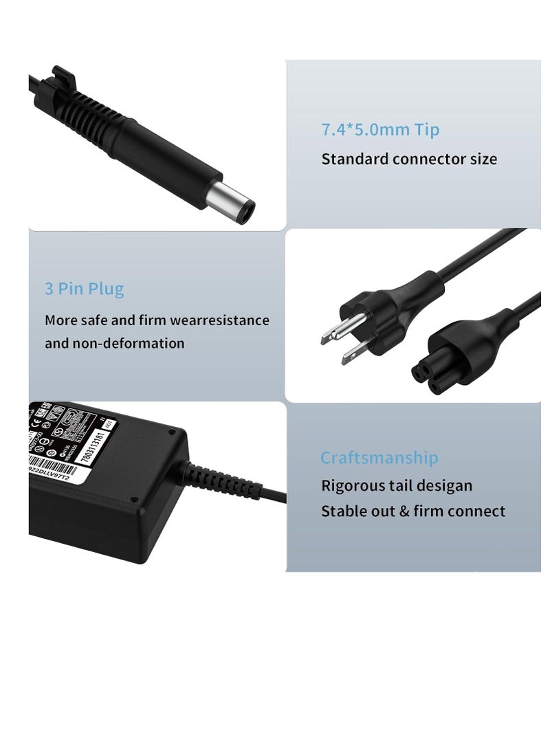 90W 19V 4.74A AC Charger for HP 22-C0063w 22-C0073w 22-DF0003w 22-DF0013W 23-Q026 23-R110 24-B010 24-E001NF - Replaces 608428-001 609940-001 848054-003, Black - Image 4