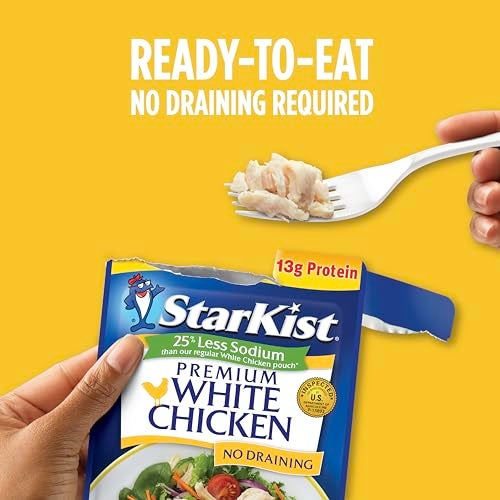 StarKist Less Sodium Premium White Chicken - 2.6 oz Pouch (Pack of 12) - Image 4