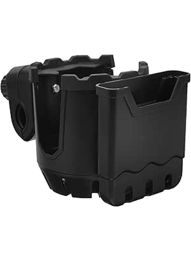 Black Rotatable Wheelchair Cup Holder and Phone Holder 360 Degree Swivel for Walker Elderly Mobility Aids Outdoor Use - Image 1