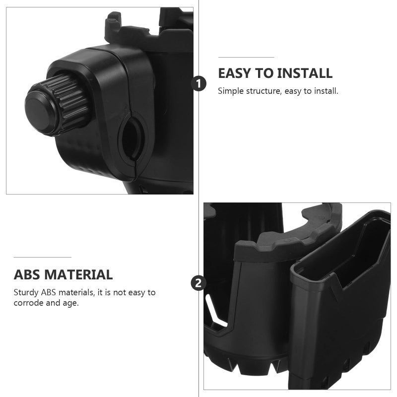 Black Rotatable Wheelchair Cup Holder and Phone Holder 360 Degree Swivel for Walker Elderly Mobility Aids Outdoor Use - Image 4