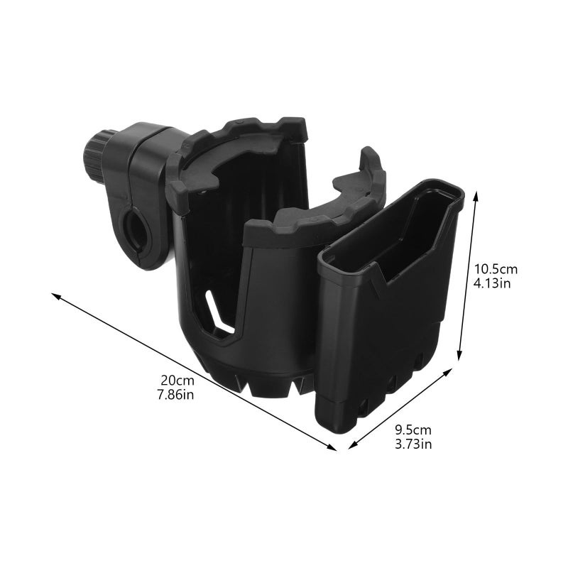 Black Rotatable Wheelchair Cup Holder and Phone Holder 360 Degree Swivel for Walker Elderly Mobility Aids Outdoor Use - Image 3