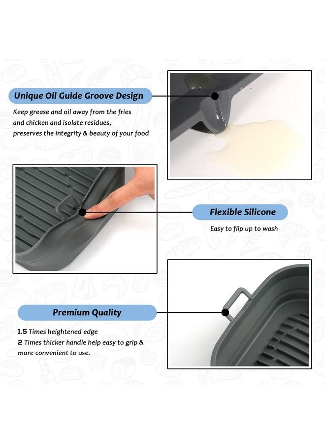 Loveuing [2 Pack] Silicone Air Fryer Liners Square - Reusable Airfryer Basket - Easy to Clean Air Fryers Pot for 5.8 to 8 Qt Large Air Fryer Baking Tray Oven Accessories, 8.5 Inch - Image 5