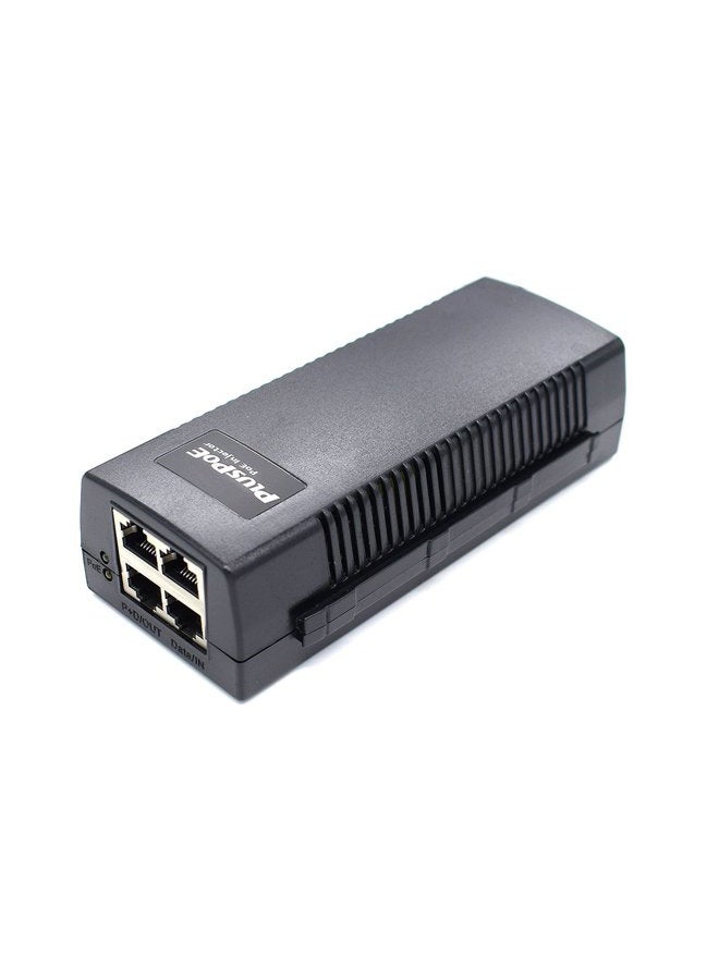 PLUSPOE Dual Ports Gigabit Power Over Ethernet Injector Adapter (35 Watts Max) with 2 PoE for IP Cameras, VOIP Phones or Access Points and Other 802.3af Devices - Image 1