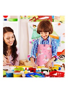 Generic 2 Pcs Kids Aprons, Chef Apron Baking Aprons Unicorn Pattern Cartoon Style, KASTWAVE Boys Girls Apron for Cooking Baking Art Painting Gardening Kitchen  - Image 4