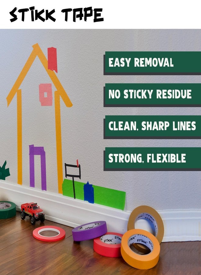 STIKK Painters Tape - 3pk Forest Dark Green Painter Tape - 1 inch x 60 Yards - Paint Tape for Painting, Edges, Trim, Ceilings - Masking Tape for DIY Paint Projects - Residue-Free Painting Tape - Image 5