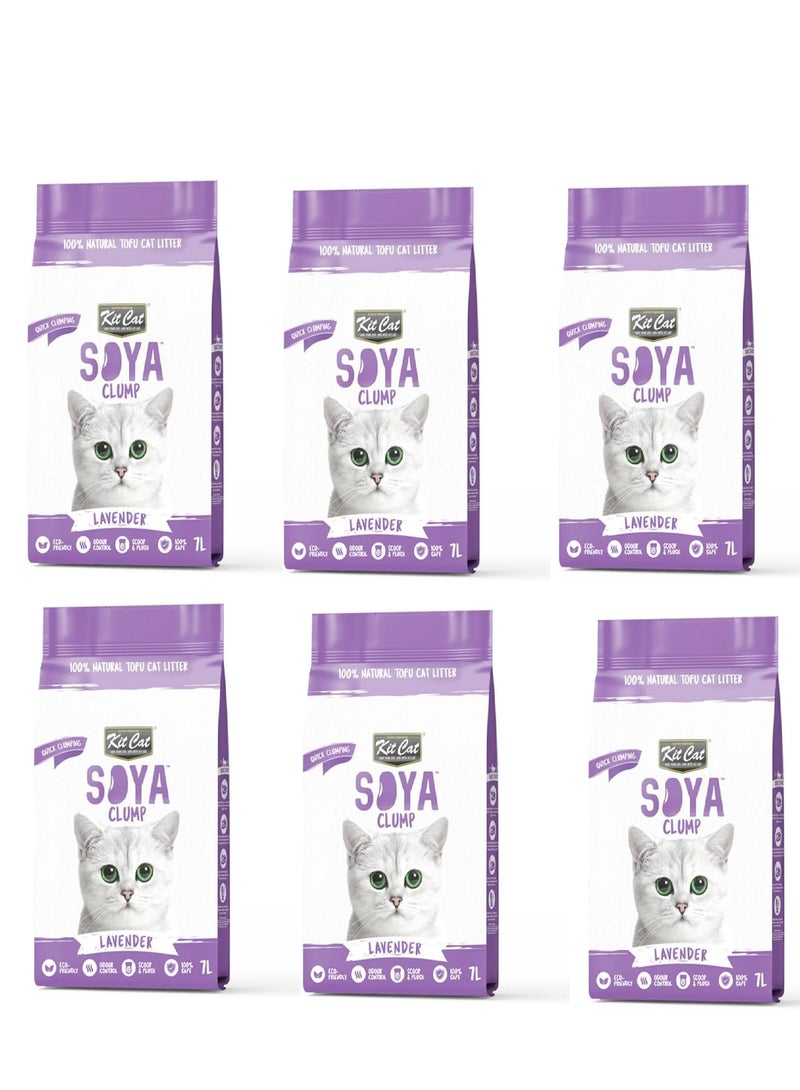 Kit Kat Kit Cat Soya Clump Soybean Litter - Lavender 7L- pack of 6 - Image 1