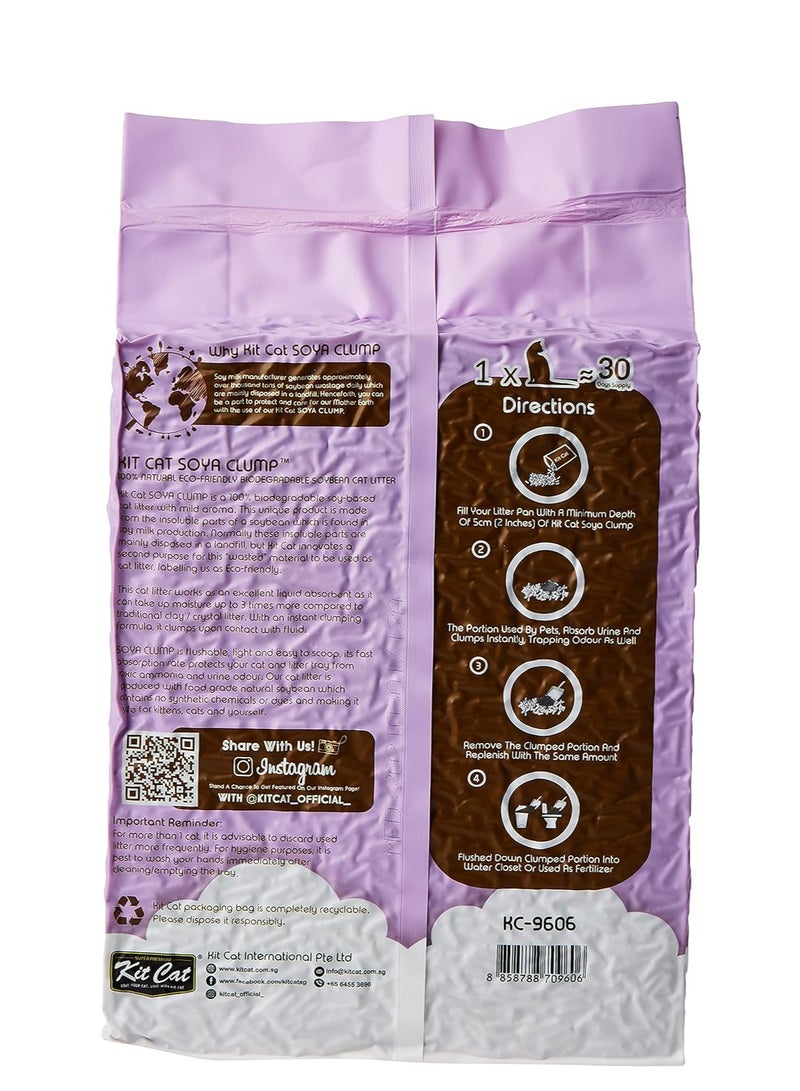 Kit Kat Kit Cat Soya Clump Soybean Litter - Lavender 7L- pack of 6 - Image 3