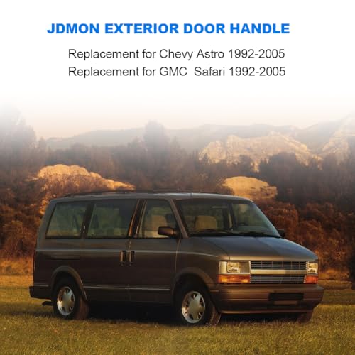 JDMON Black Exterior Door Handles Replacement for Chevy Astro GMC Safari 19922005 Front Rear Left Driver Right Passenger Outside Outer Door Handle Set Replacement for 15719666 15719665 77192 77193 - Image 3